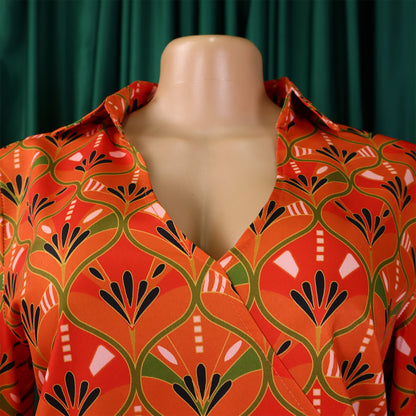 Printed Long Sleeve Shirt Elegant Wide Leg Pants Fashion Set