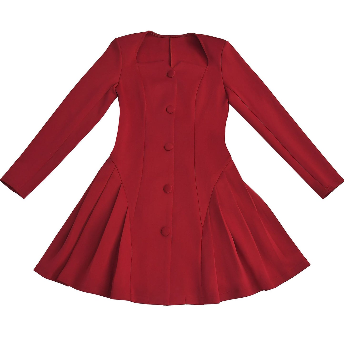 European and American Fashion Women's Elegant Deep V Long Sleeve Ruffled Short Dress