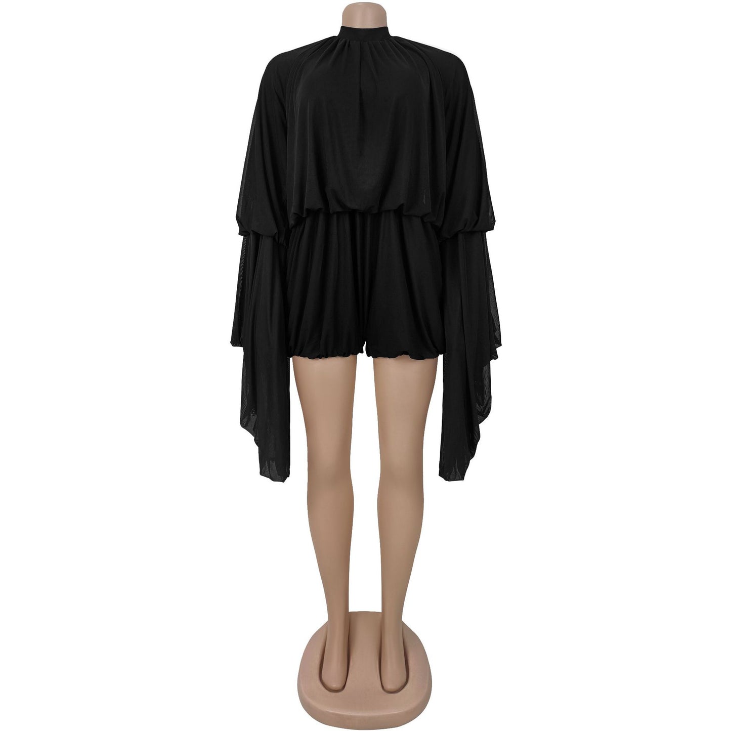 Fashion Women's Fashion Casual Pleated Solid Color Jumpsuit Shorts New